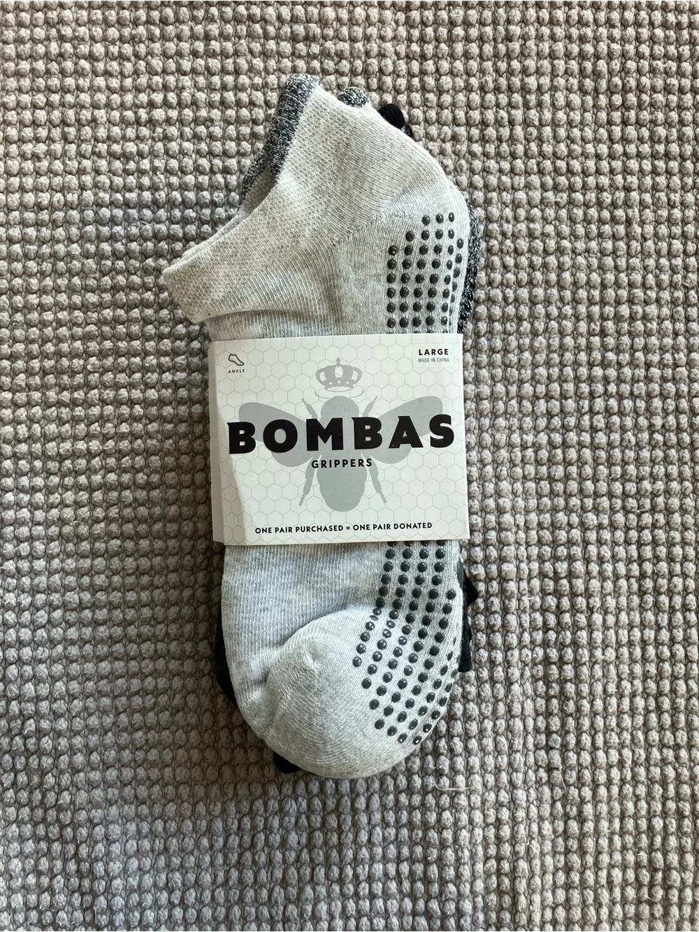 Bombas Gripper Ankle Sock (L) 4-Pack NWT